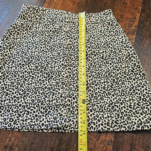 FOREVER 21 Mini Skirt Size S Neutral Cheetah Animal Print Chic 90's Punk Stretch - Picture 5 of 8
